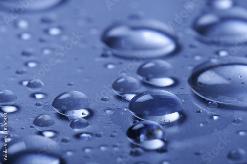  Water drops on a glass surface