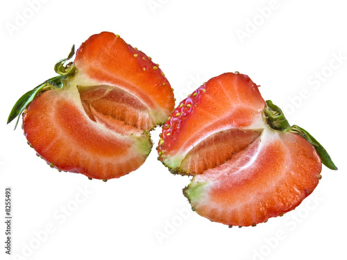 Isolated strawberry slices