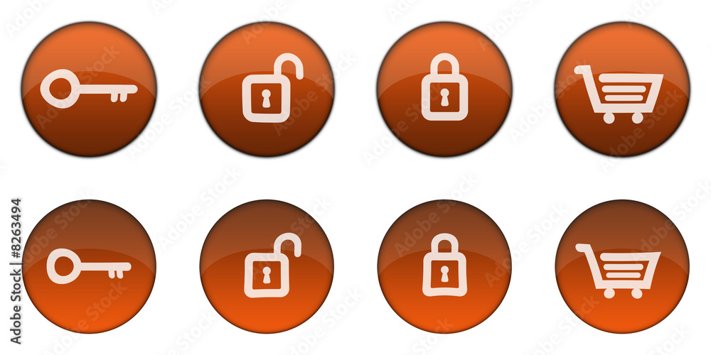 Glossy Orange 3D Web Button Set (normal and clicked states) Glossy Orange 3D Web Button Set (normal and clicked states)