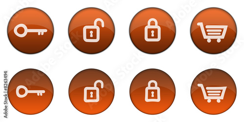 Glossy Orange 3D Web Button Set (normal and clicked states)
