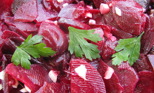 Beetroot salad with garlick and parsley 