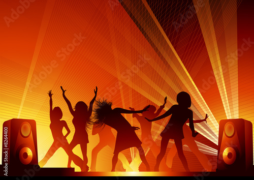 People_dancing_in_the_disco_lights1 #8264400
