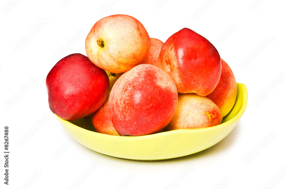 Red nectarines isolated on the white background Red nectarines isolated on the white background