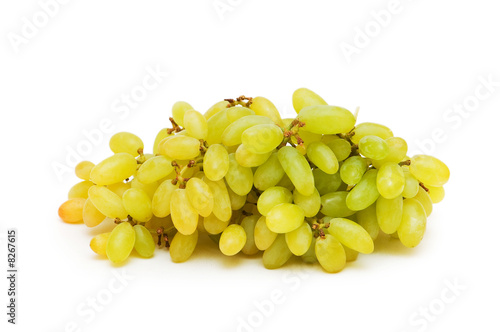 Cluster of grapes isolated on the white background