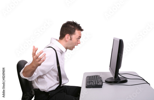 Surprised Computer Worker