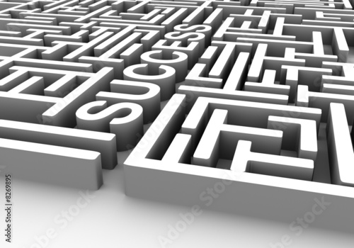 labyrinth with a wall which says 