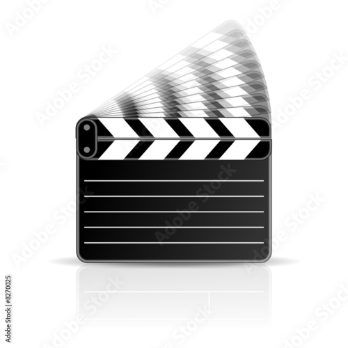 filmklappe in bewegung