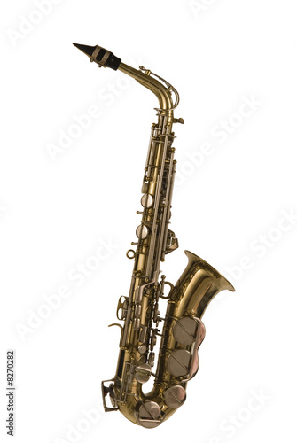 Saxophone on a white background
