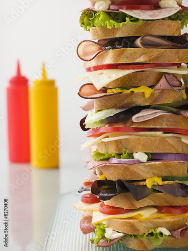 Dagwood Tower Sandwich With Sauces photo