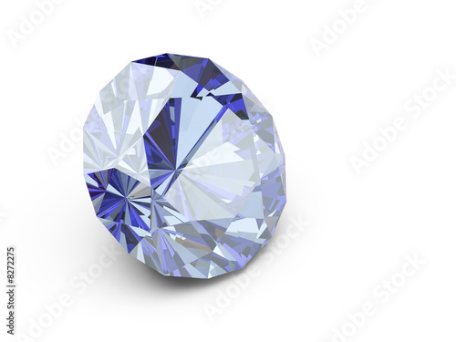 A close up of a diamond over a white background