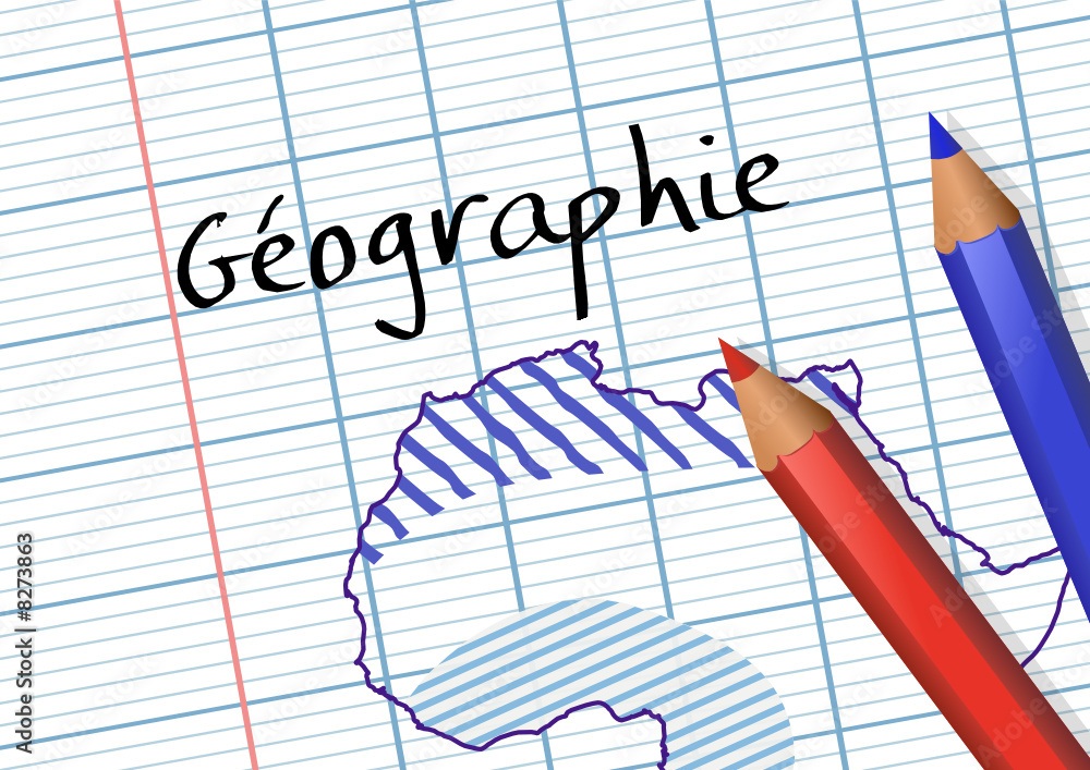 Dessin De Géographie Pour Page De Garde Facile A Faire Vecteur Stock Cours de géographie | Adobe Stock