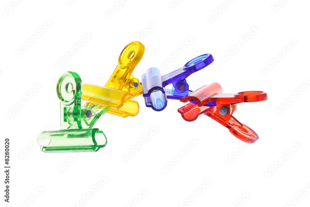 Colorful plastic paper clips