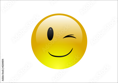 Obraz na plátně Aqua Emoticon - Wink