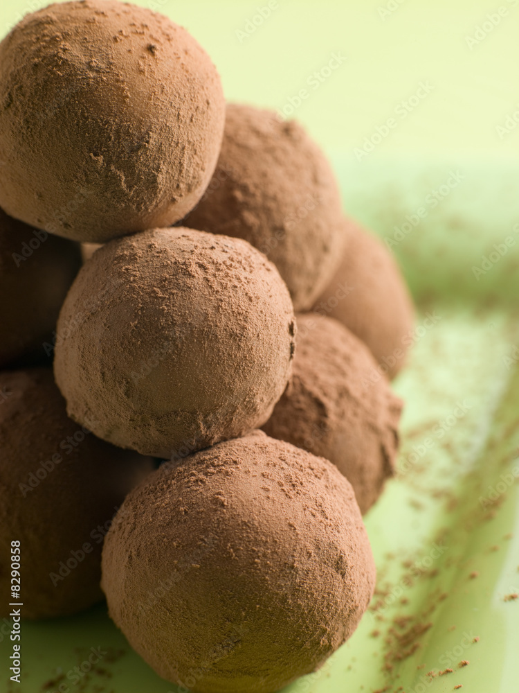 Chocolate Truffles on a plate Chocolate Truffles on a plate