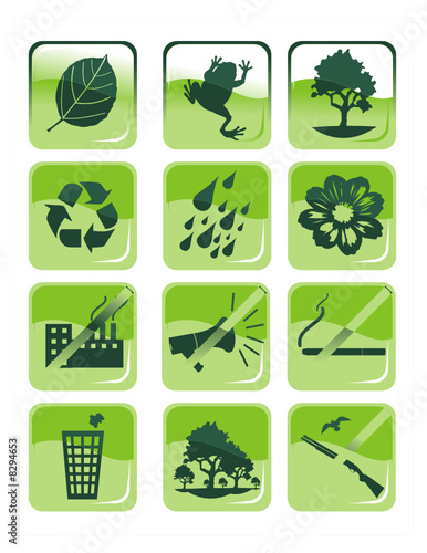 Environment Glossy Vector Icons