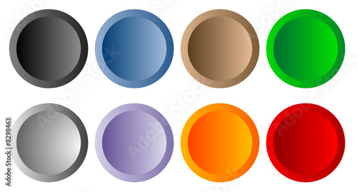 Coloured Round 3D Buttons