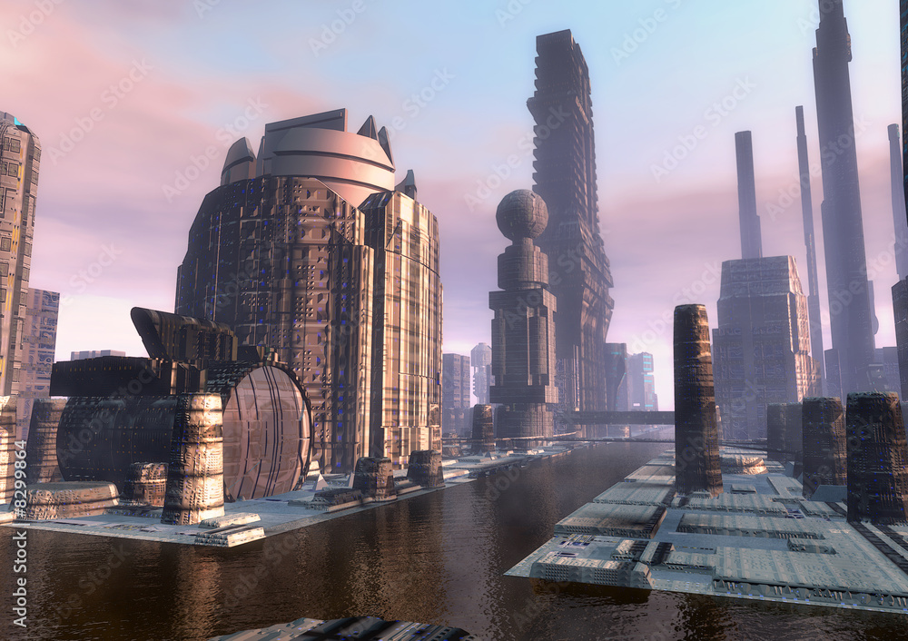 Fototapeta premium City futuristic landscape