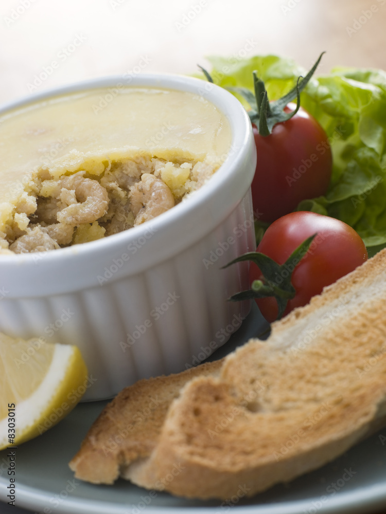 Potted Shrimp with Toast and Salad Potted Shrimp with Toast and Salad