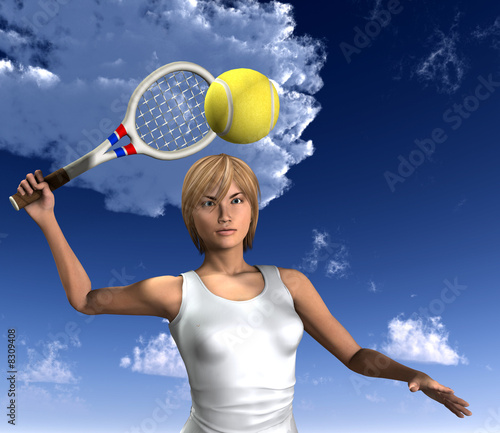 Women About To Hit Tennis Ball 9 © chrisharvey