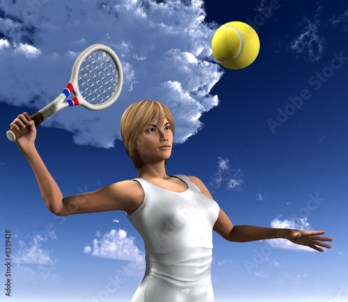Women About To Hit Tennis Ball 7 © chrisharvey