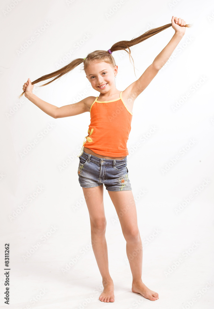 Little girl in casual dress Little girl in casual dress