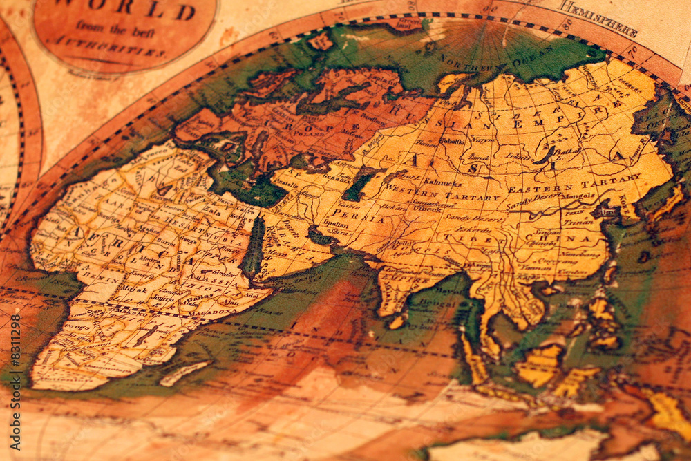 Naklejka premium Old map of the world