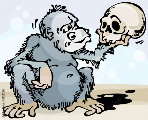 Monkey and Skull