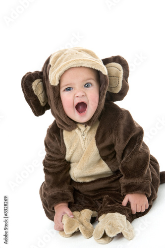 Canvas Print Baby in monkey costume