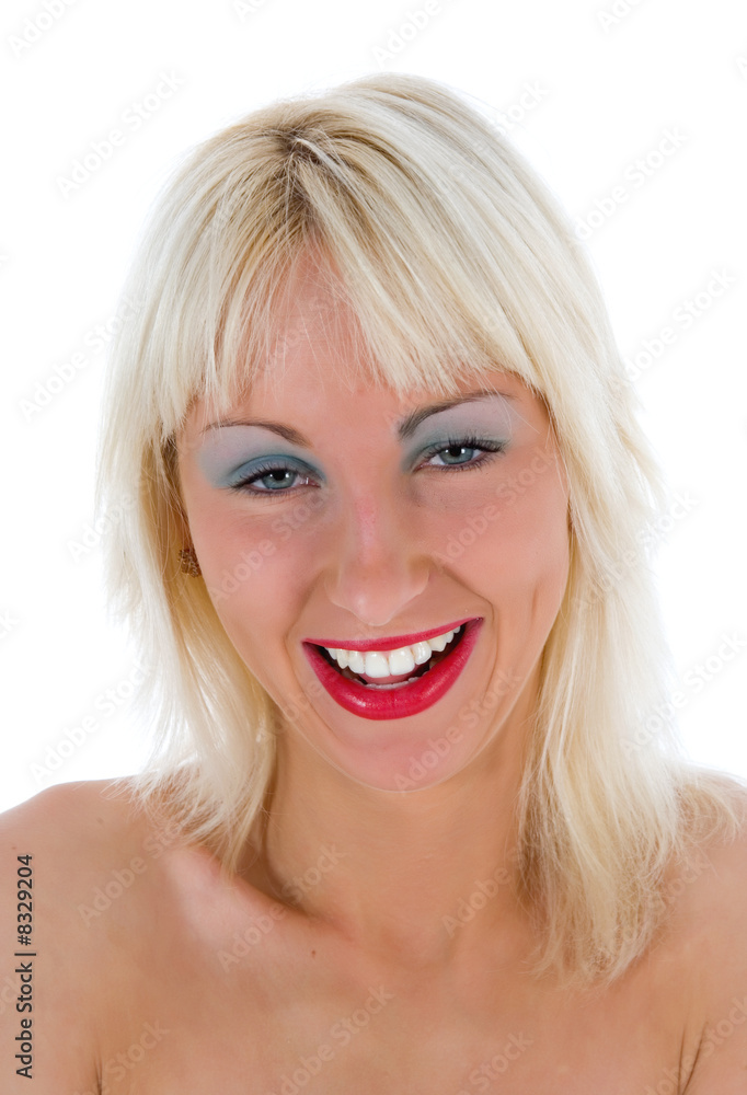 expressive woman on white expressive woman on white