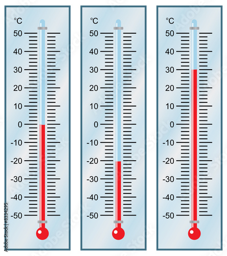 Thermometer. Set. Vector illustration.