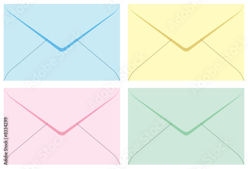 Colored set envelopes. Vector illustration. On white.