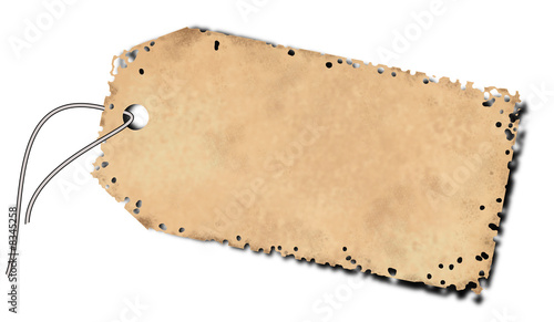 Old blank price tag with string