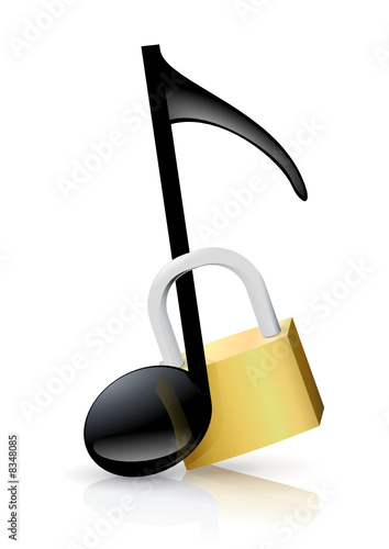 Note de musique verrouillé (reflet)
