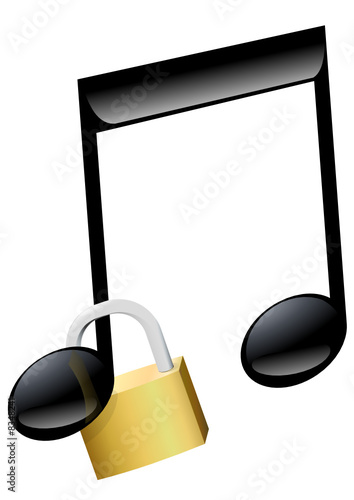 Note de musique verrouillé (détouré)