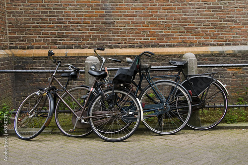 bicycles on street amsterdam holland
