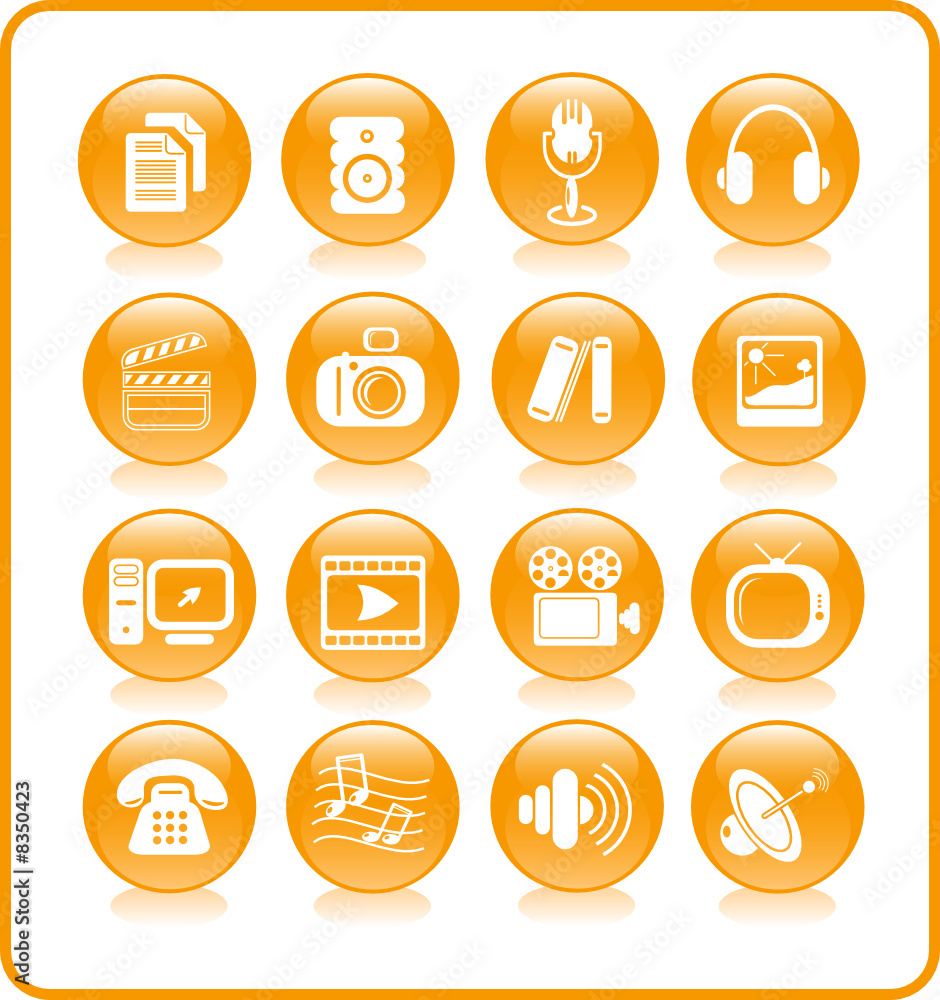 Miscellaneous multimedia vector icons