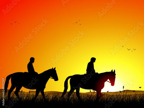 CowBoys At sunset