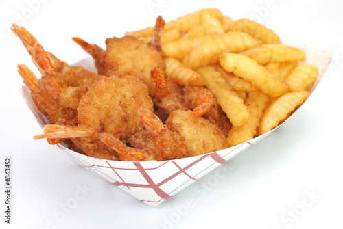 Fried Shrimp and French Fries