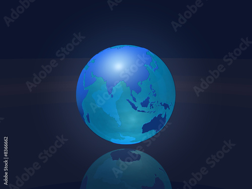 Transparent earth globe - Asia