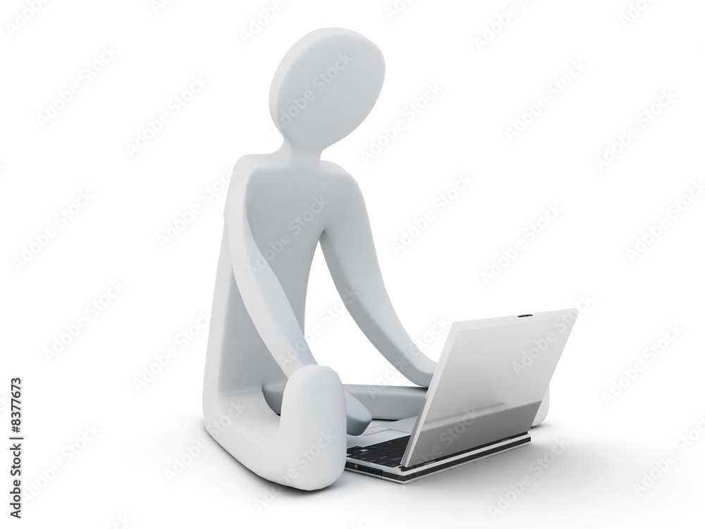 man working after laptop man working after laptop