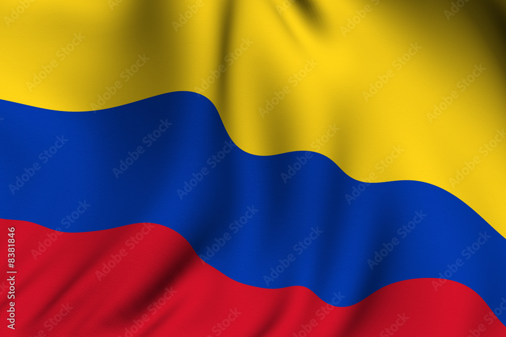 Fototapeta premium Rendered Colombian Flag