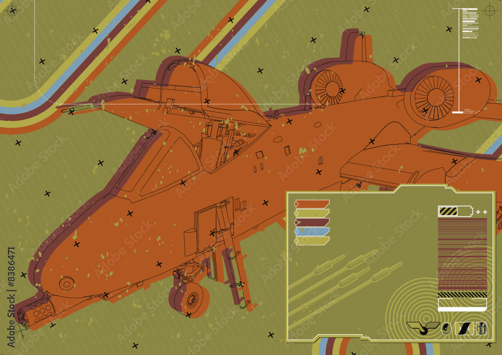 Layout featuring an A10 Thunderbolt II (Warthog). Stock Vector | Adobe ...