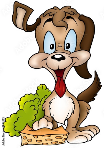 Dog and sponge - colored ca...