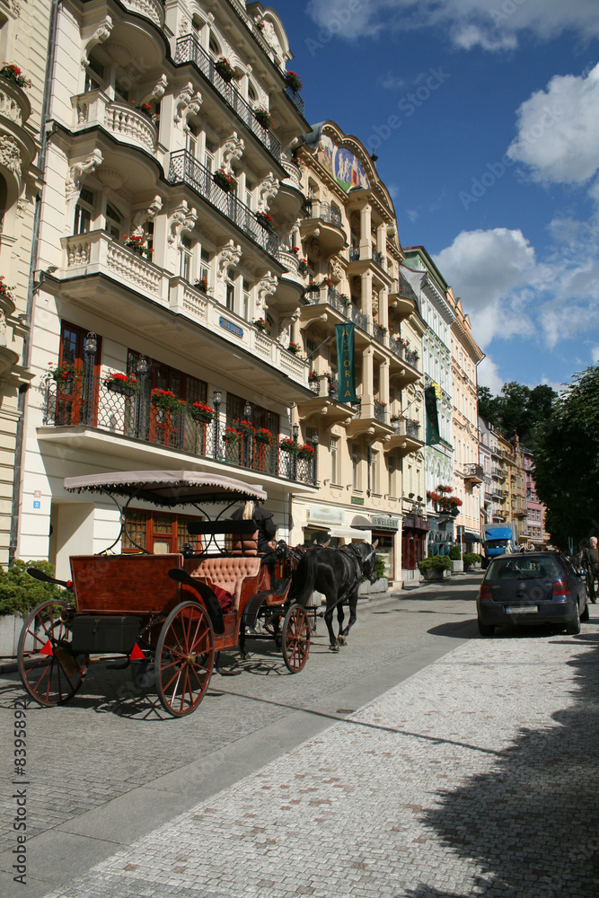 Street in the Karlovy Vary town Chech Republic