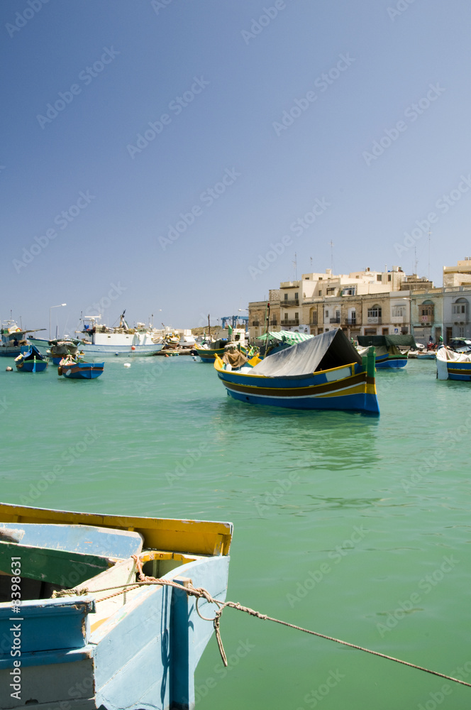  luzzu boat marsaxlokk harbor malta