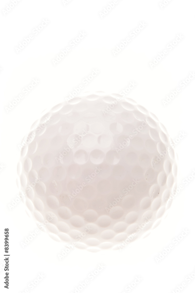 Golf ball over white