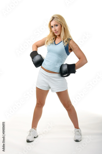 Blonde Female Boxing