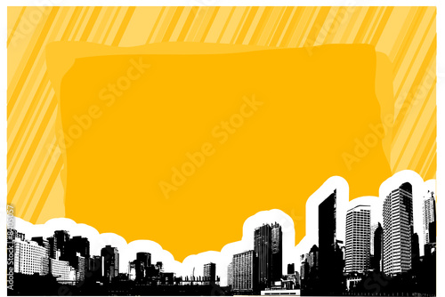 City with place for text. Vector