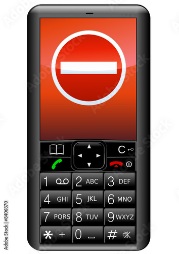 Téléphone portable avec interdit (détouré)