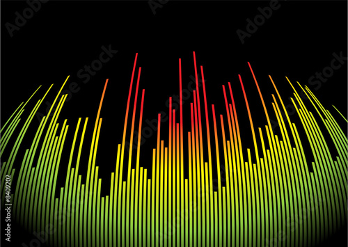 Abstract musical background showing a graphic equalizer in black